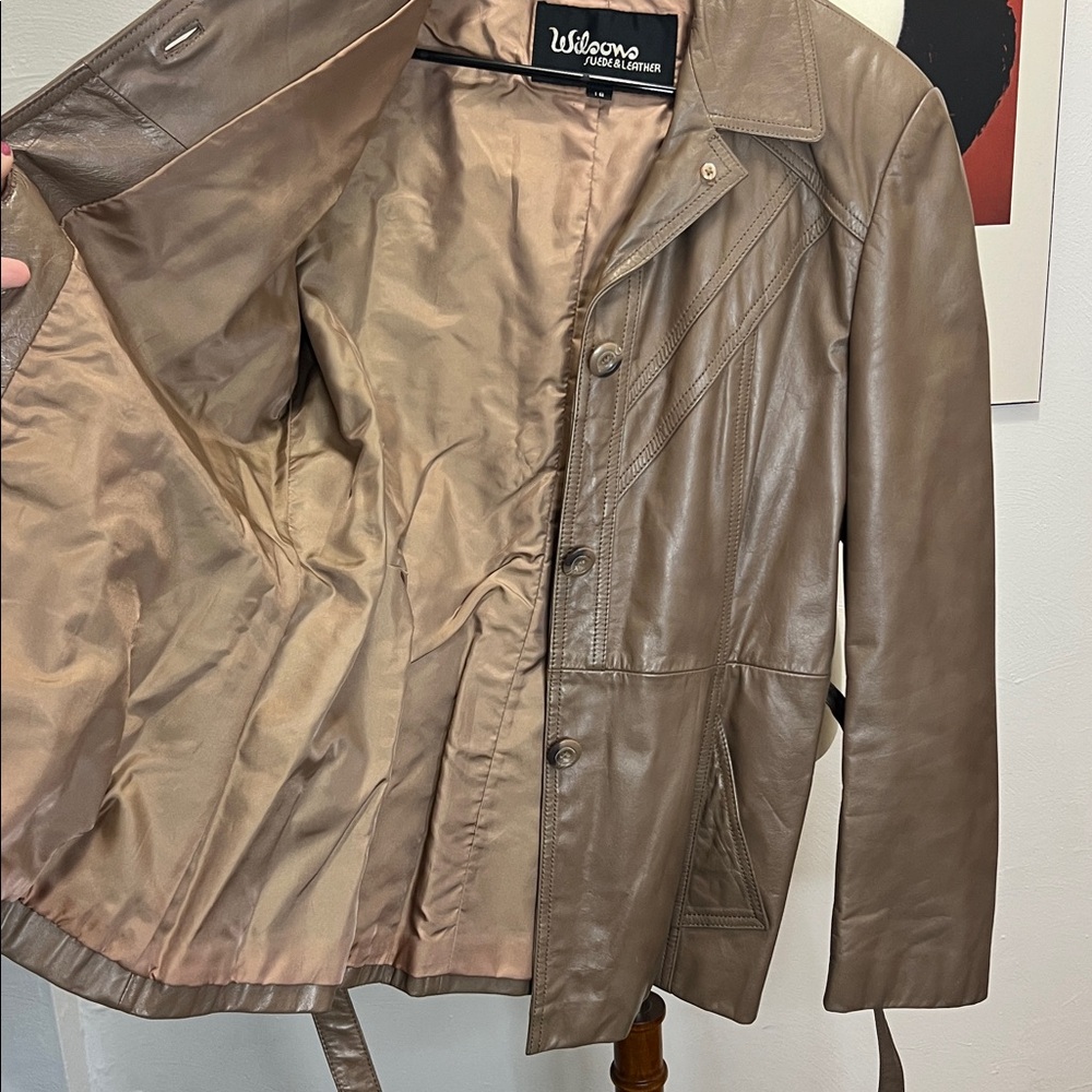 70’s Taupe Brown Genuine Wilson’s Leather Jacket - Picture 13 of 17